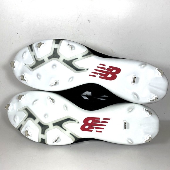 New Balance‎ Men\'s L4040 BK4 Black/White Metal Baseball Cleats Size 16 main image 5